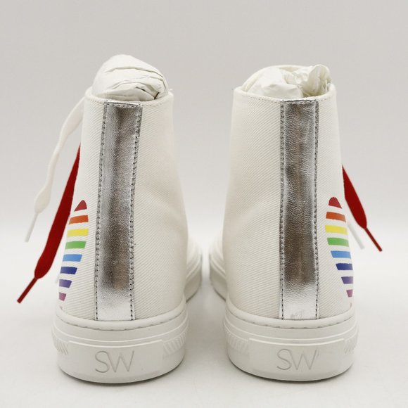 Stuart Weitzman White and Red Sneakers - Picture 4 of 16